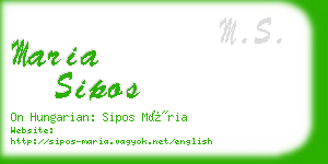 maria sipos business card